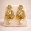 Egyptian Gajra Round Earrings - Champagne