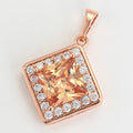 Square Rosegold-plated Pendant with Chain
