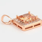 Square Rosegold-plated Pendant with Chain