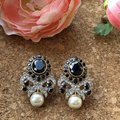 Aafreen Oxidised Black studs