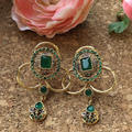 Shidat Oxidised Green Earrings