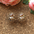 Aaftaab Oxidised Champagne Studs