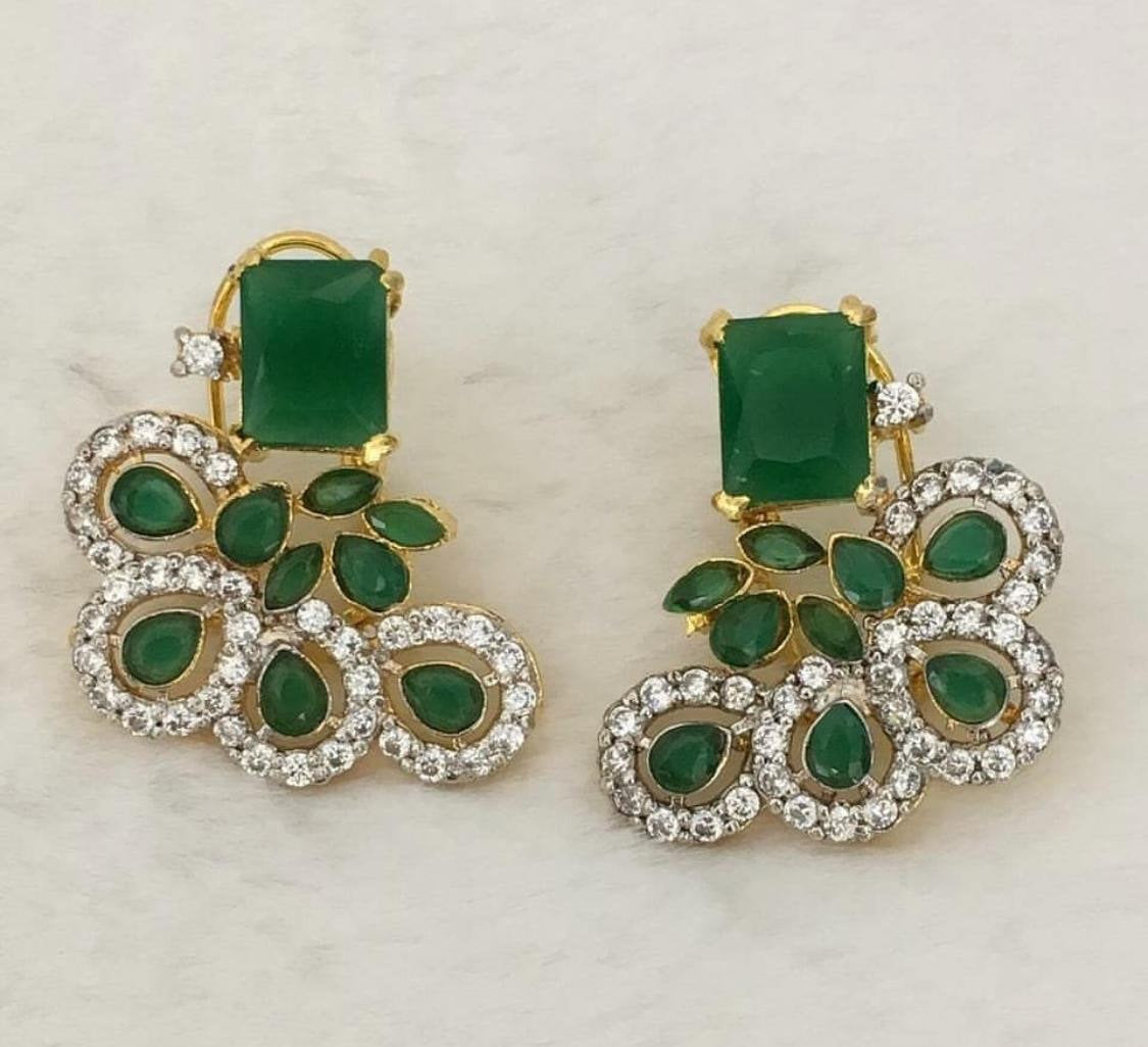 Aabshaar Oxidised Green Studs