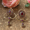Shidat Oxidised Ruby Earrings