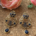 Qatra Oxidised Sapphire Earrings