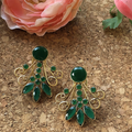Samara Green Oxidised Studs