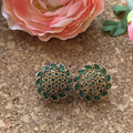 Inaayat Green Oxidised Studs