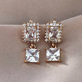 Silver Square Stud Earrings