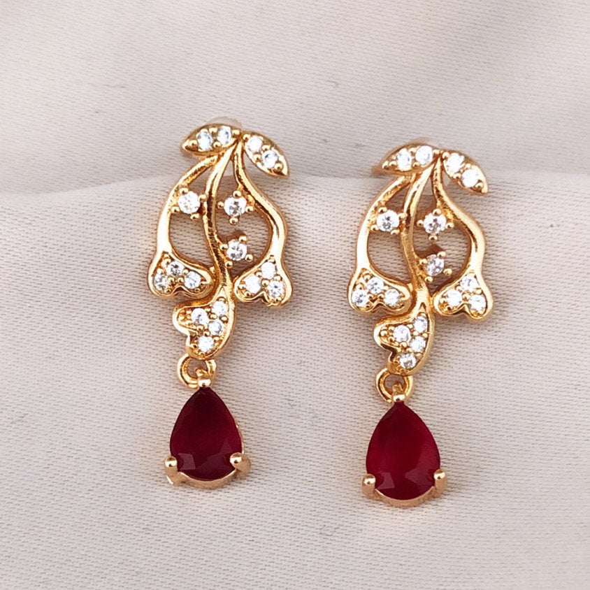 Ruby Cage Stud Earrings