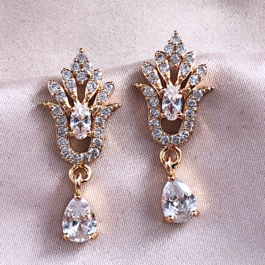 Silver Tower Stud Earrings