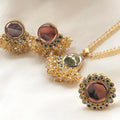 Kundan Gajra Pendant set - Champagne Round