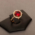 Ruby - 18k Gold-plated Round Ring