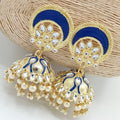 Afreen Royal Blue Meenakari Jhumka