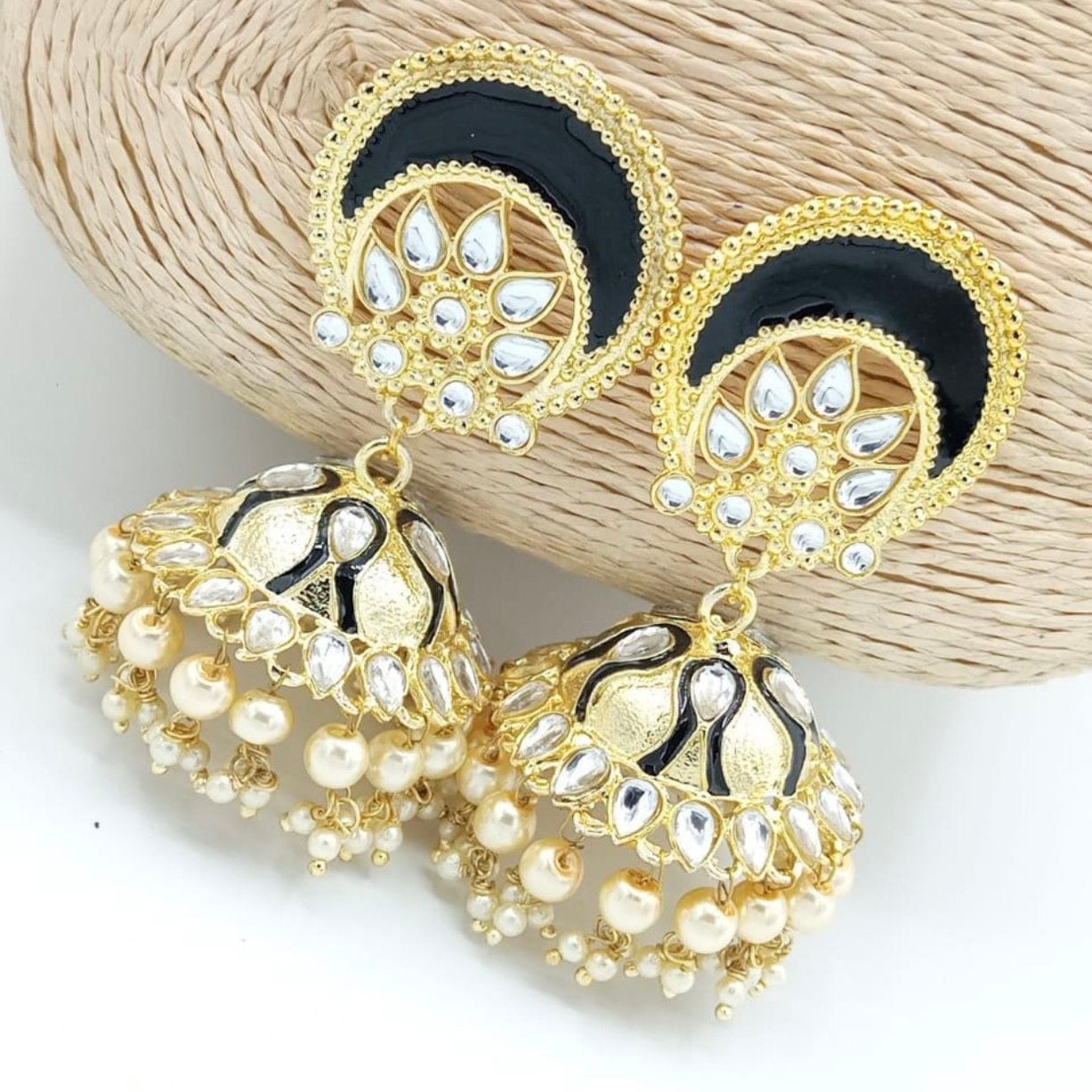 Afreen Black Meenakari Jhumka