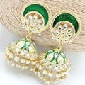 Afreen Green Meenakari Jhumka