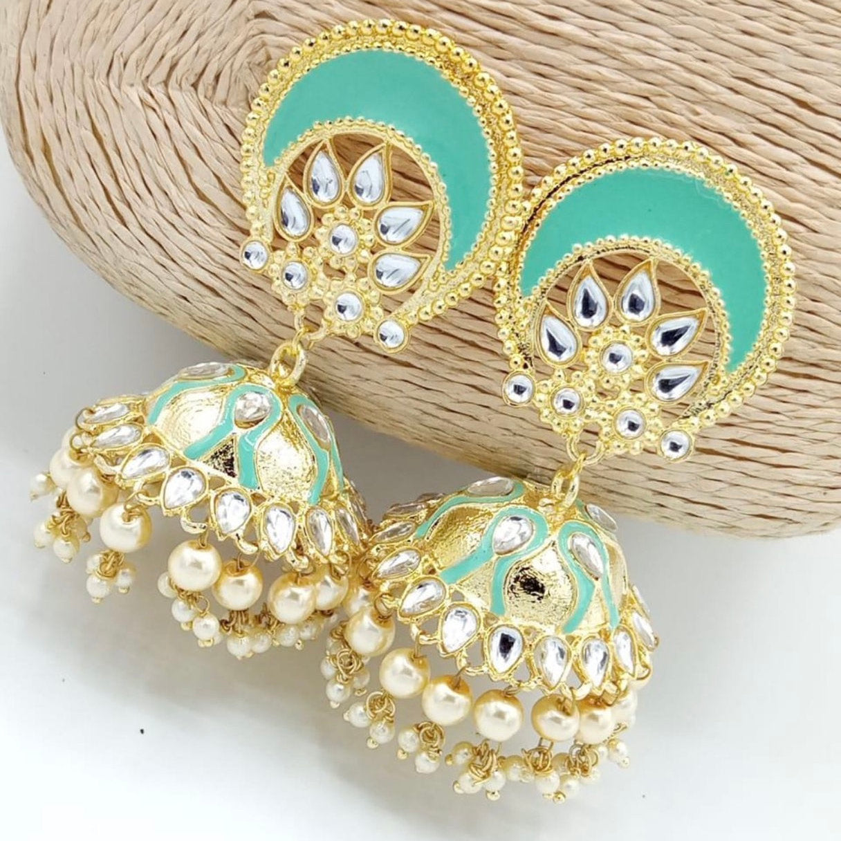 Afreen Blue Meenakari Jhumka