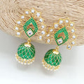 Khwaab Green Meenakari Jhumka