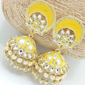 Afreen Yellow Meenakari Jhumka
