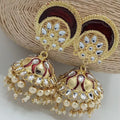 Afreen Maroon Meenakari Jhumka