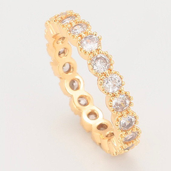 Eternity 18ct Gold-plated Cubic Zirconia Stone Ring