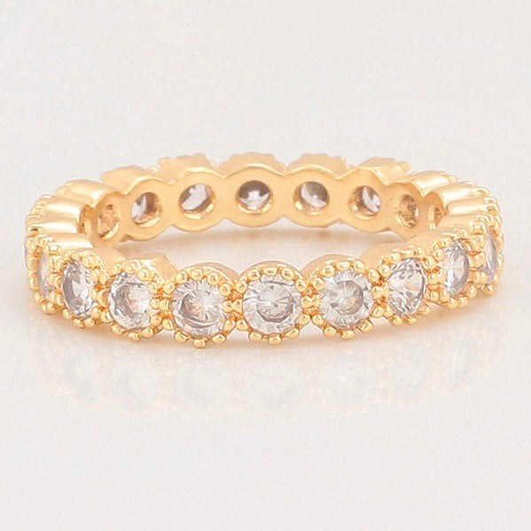 Eternity 18ct Gold-plated Cubic Zirconia Stone Ring