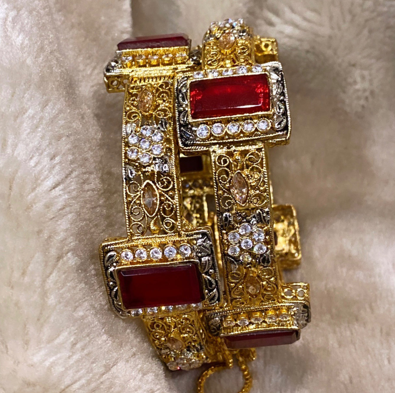 Adoori Openable Kara Pair - Ruby