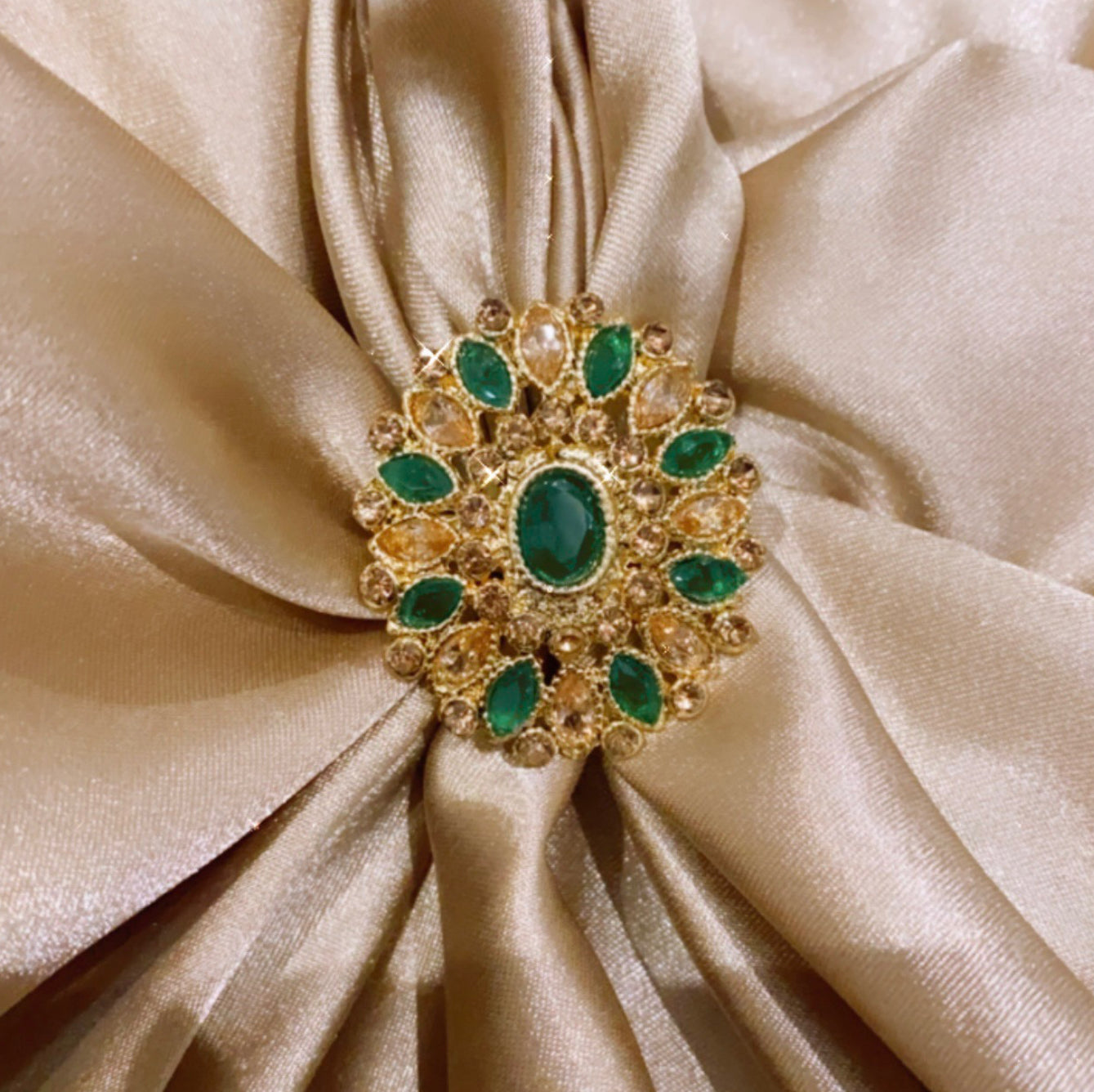 Maham Jade Gold Plated Ring - Green
