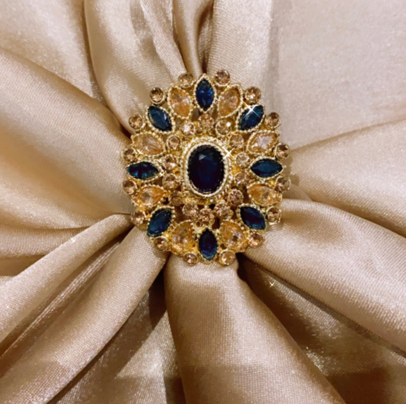 Maham Jade Gold Plated Ring - Blue